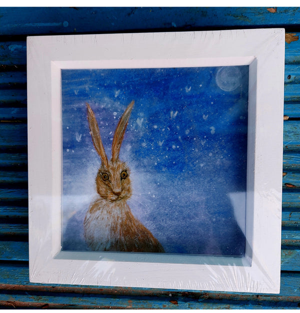 Hand finished mini art - 'hare'