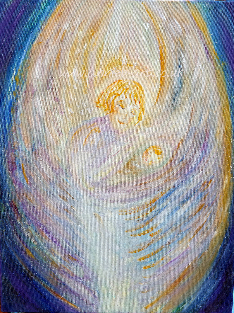 '  Angel and the baby' - original painting