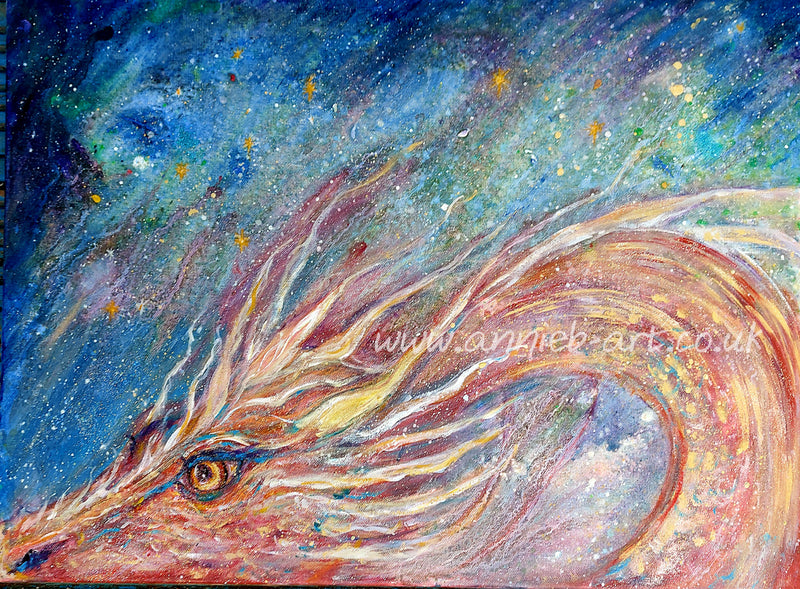 '    Intergalactic Fire dragon - original painting