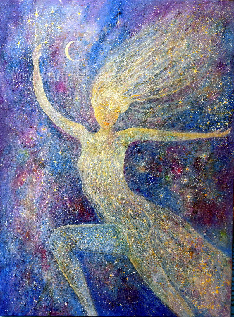 '    Goddess of starlight cosmic dance' - print