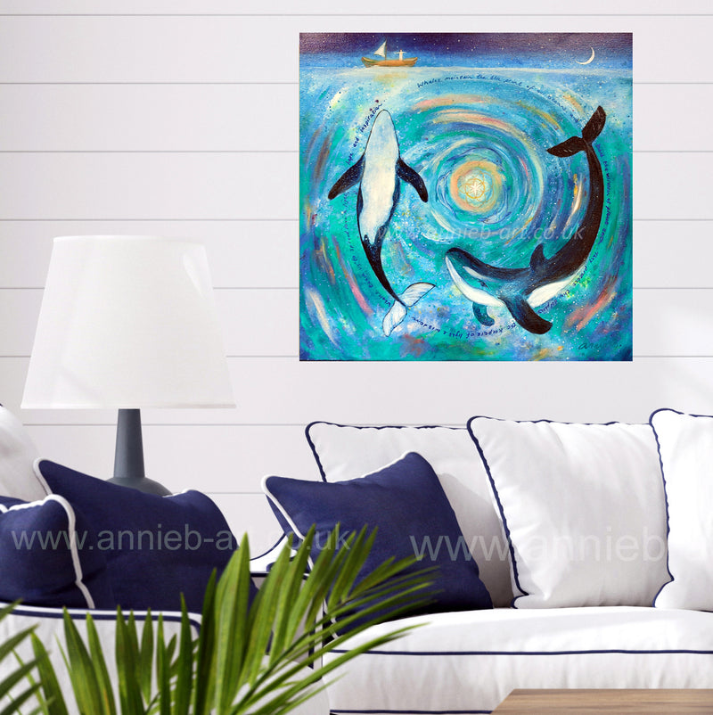 '    -       *  Whale songs of love, light, hope and inspiration ' - original painting