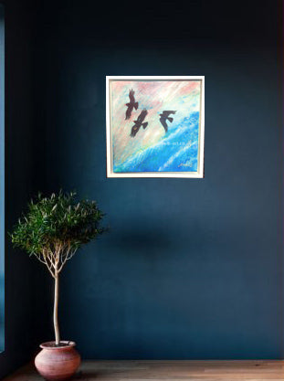 '    Choughs soaring high - original painting