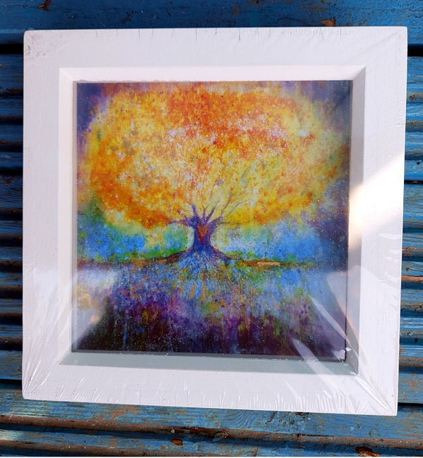Hand finished mini print art - 'Magical fairy tree'