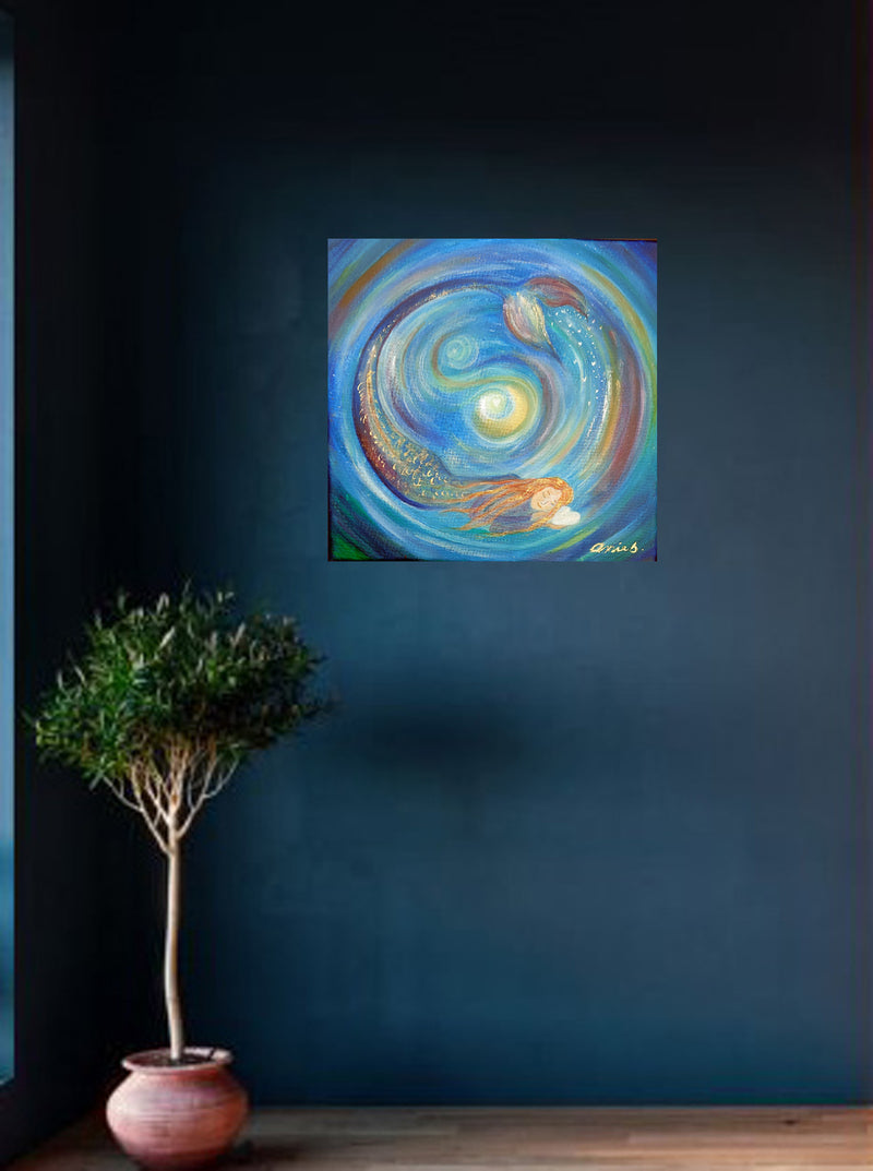 Mermaid dreaming Original Artwork by Annie B Art