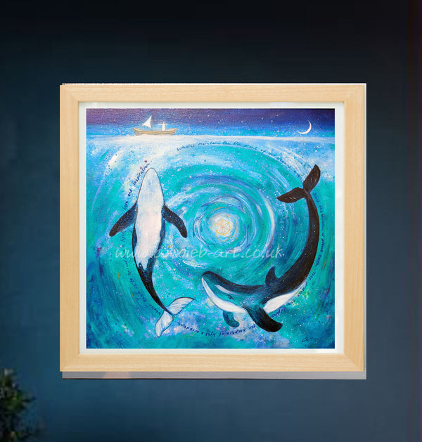 '       Whale songs of hope & inspiration  ' -  print
