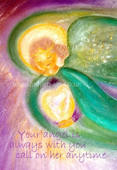 A golden angel with a golden heart image with the message - 'Your angel is always with you, call on her anytime' -  to remind us that our angels are always there for us, we just have to call them.  Angel inspirational word print.  Portrait fine art print available with two options to choose from printed in Cornwall: