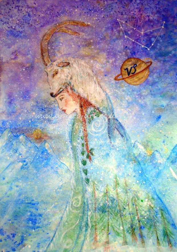 Capricorn - zodiac horoscope original painting