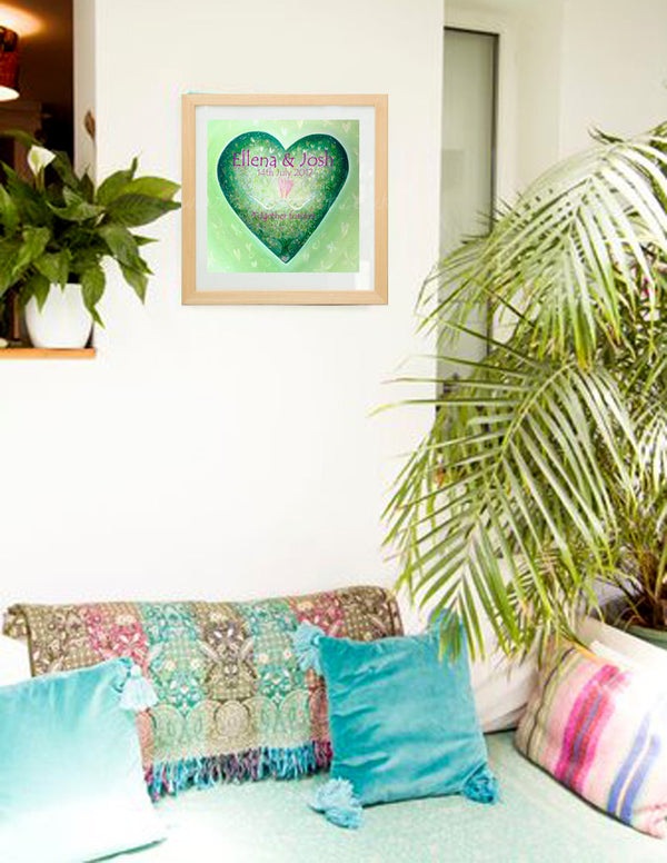 Create your own unique print custom made for you for that special anniversary, birthday or special occasion for  your loved ones.  This personalised print will be one of a kind and totally unique and makes a wonderful, unique anniversary, wedding, birthday or valentine's gift!  Simply choose the words you want and the image you want them to go on- hearts, hares, ocean, wild flowers - and  I will do the rest.  You can also choose from all my prints if you want a different image to the one shown.  