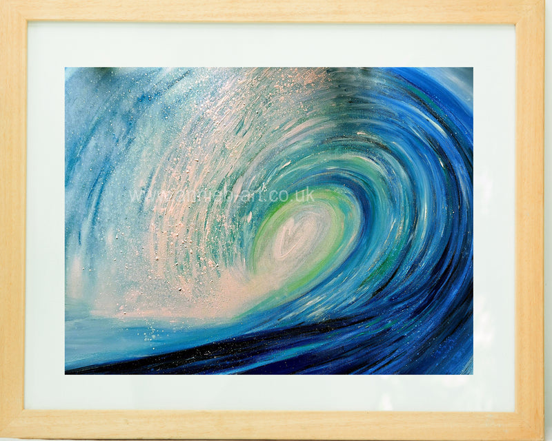 Beach art. This large ocean print by Cornish artist annie b. depicts the magic and wonder of the magnificent Atlantic ocean breakers.. full of love x Surf art, ocean art.