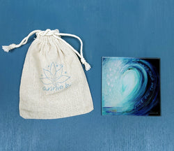 wave surf art coaster . surf gift. love the ocean big wave